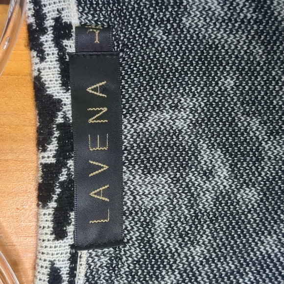 LAVENA* size L long sleeve button front funky hem sweater tunic blouse top - Picture 9 of 11